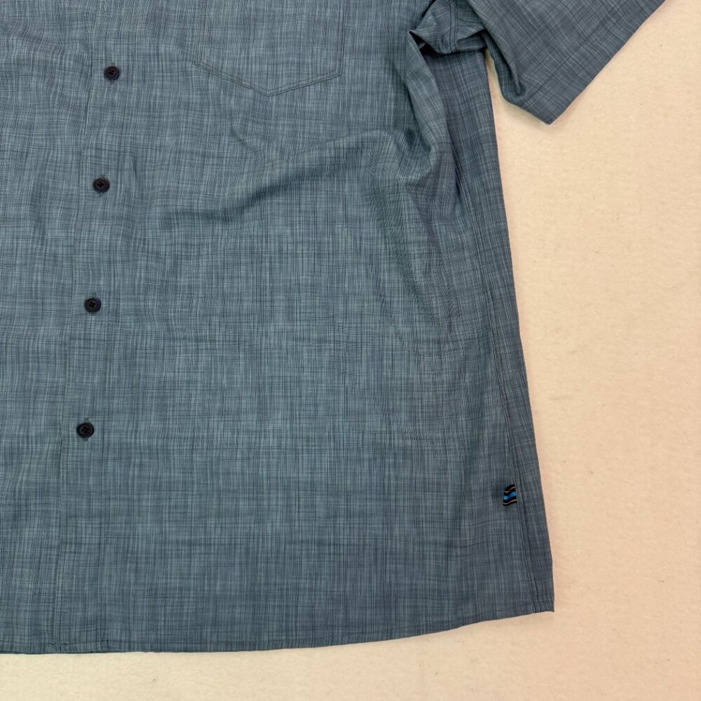Kuhl Shirt Mens XL Persuadr Short Sleeve Button Up Lightweight Blue UPF Hiking - Picture 10 of 16